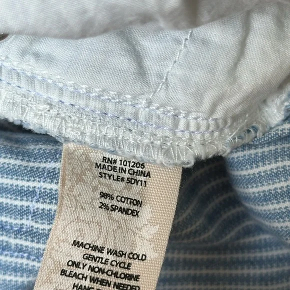 Soft Surroundings Blue/White Striped Straight Crop Pants - Picture 7 of 7